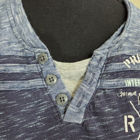 ⭐️Projek Mens Blue Henley Shirt Size Med - Picture 6 of 7